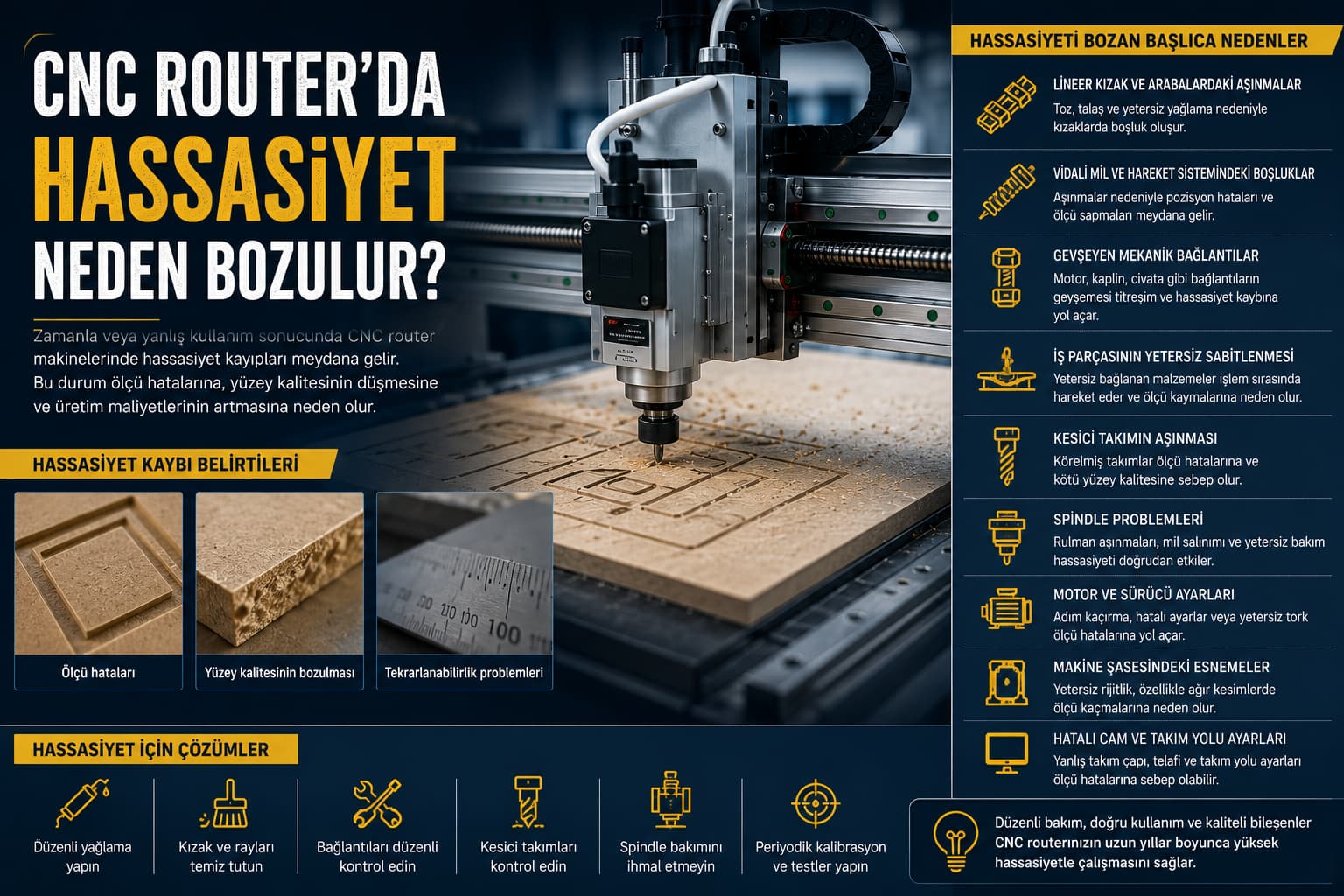 CNC Router'da Hassasiyet Neden Bozulur?