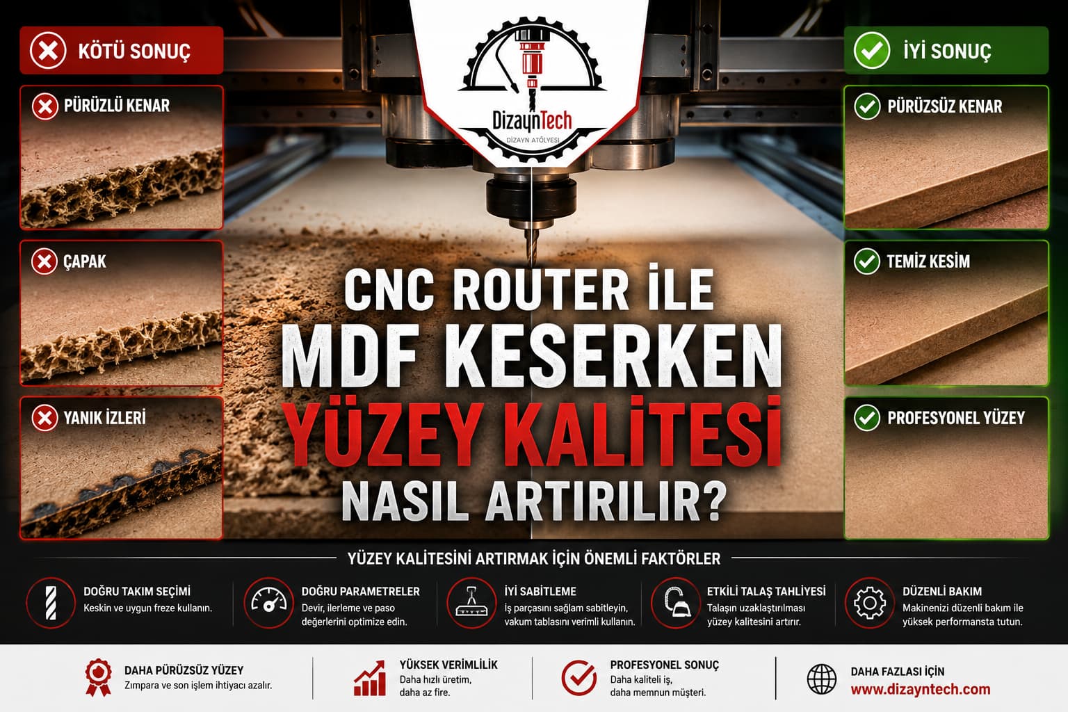 CNC Router ile MDF Keserken Yüzey Kalitesi Nasıl Artırılır?
